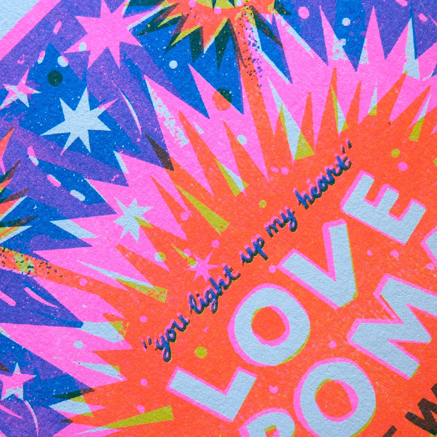 Love Bomb A4 Risograph Art Print