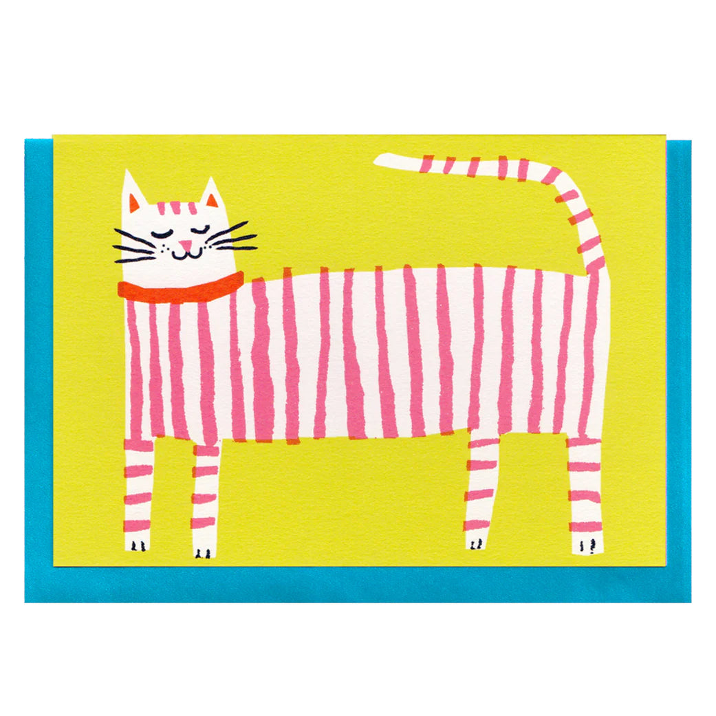Stripy Cat A6 Card