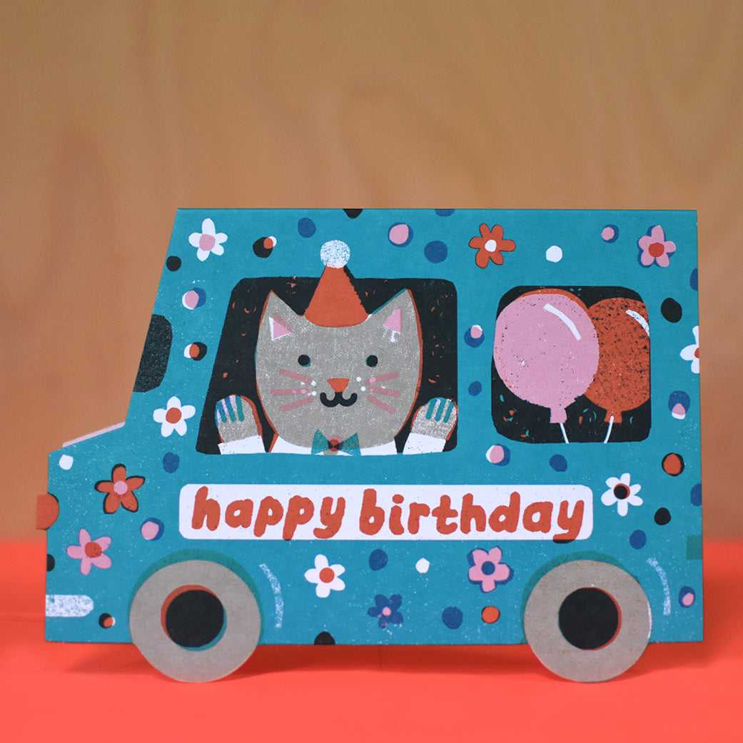 Birthday Van Die Cut Card