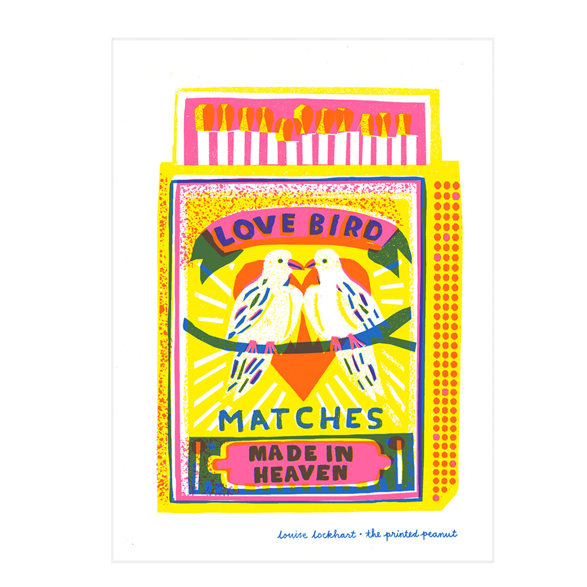 Love Bird Matches A4 Risograph Art Print