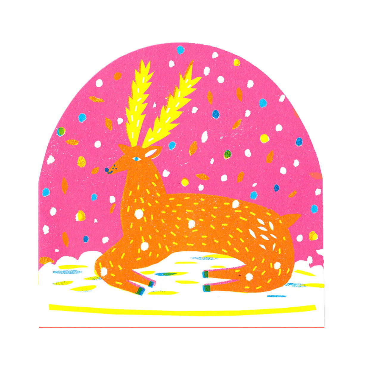Reindeer Large Snowglobe Card