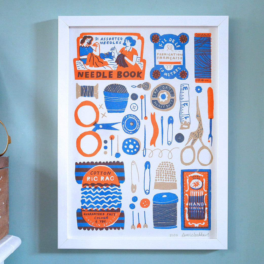 Sewing Collection A3 Risograph Art Print