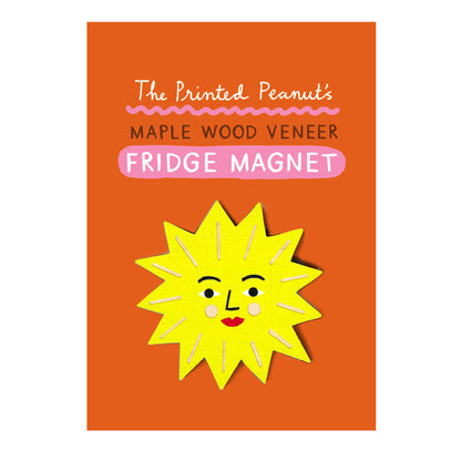 Sun Printed Wooden Fridge Magnet