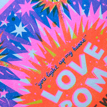 Love Bomb A4 Risograph Art Print