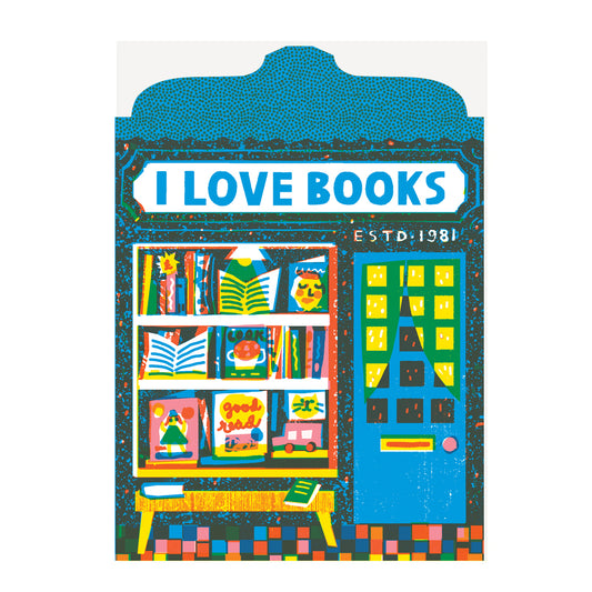 Book Shop Die Cut Card