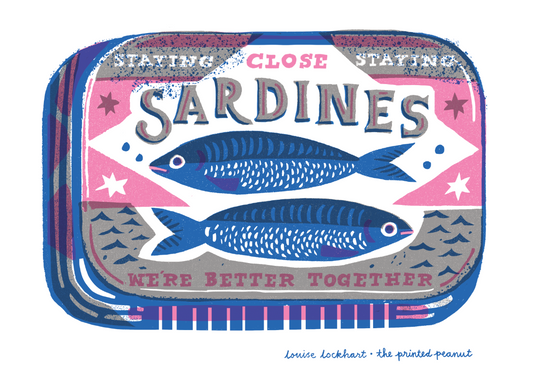 Sardines A4 Risograph Art Print