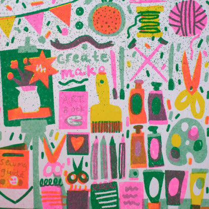 Arts & Crafts Shop A4 Risograph Art Print