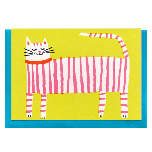 Stripy Cat A6 Card