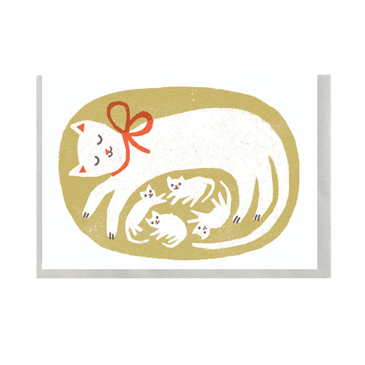 Cat and Kittens A6 Card