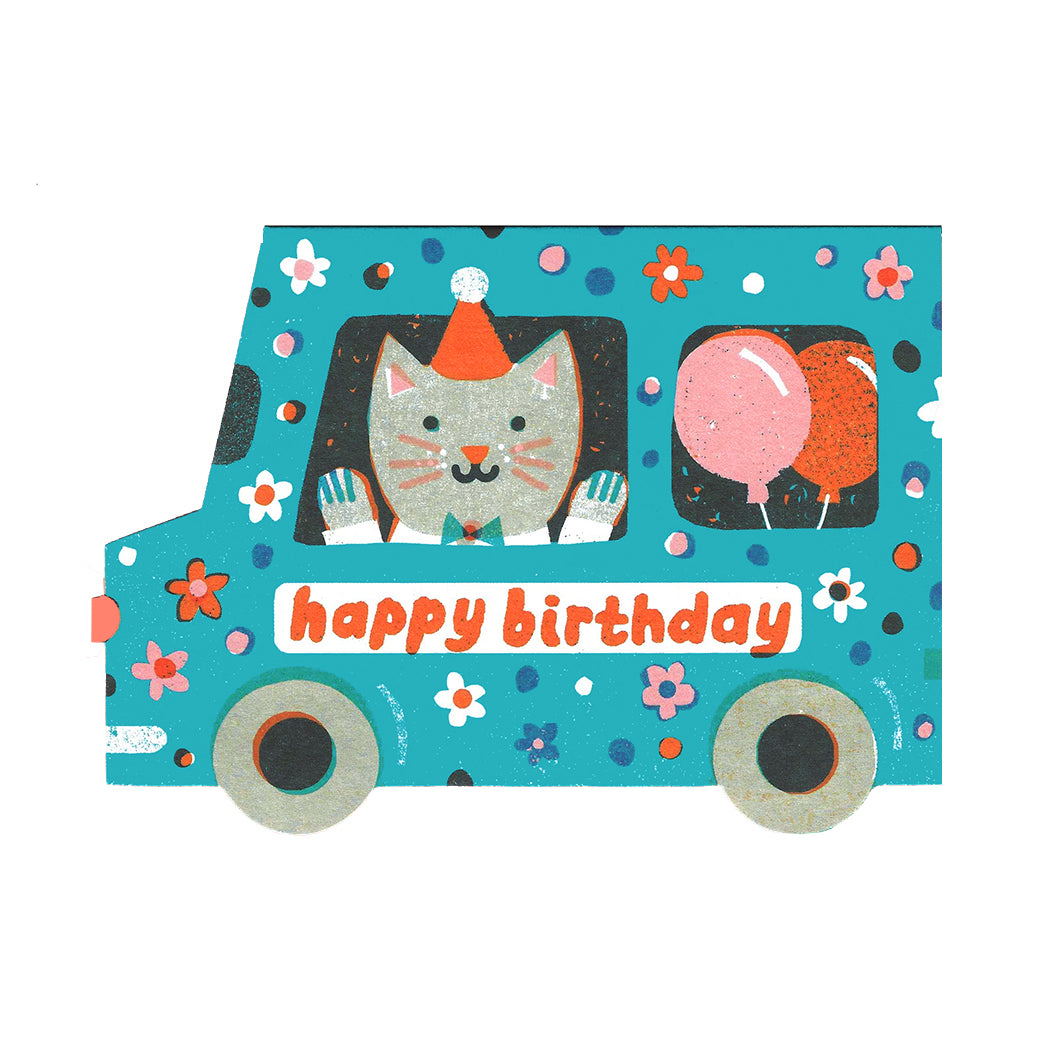 Birthday Van Die Cut Card