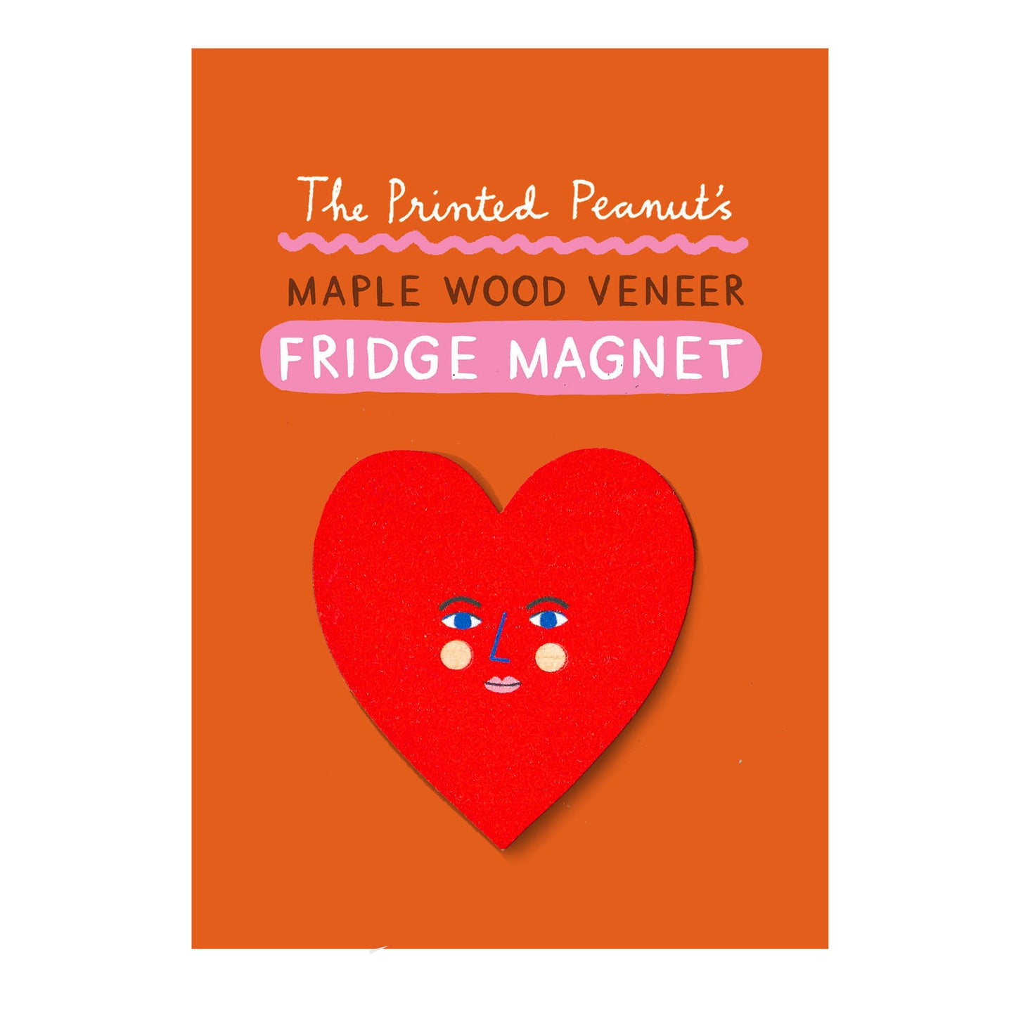 Heart Printed Wooden Fridge Magnet
