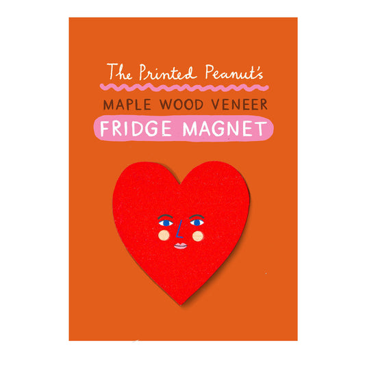 Heart Printed Wooden Fridge Magnet