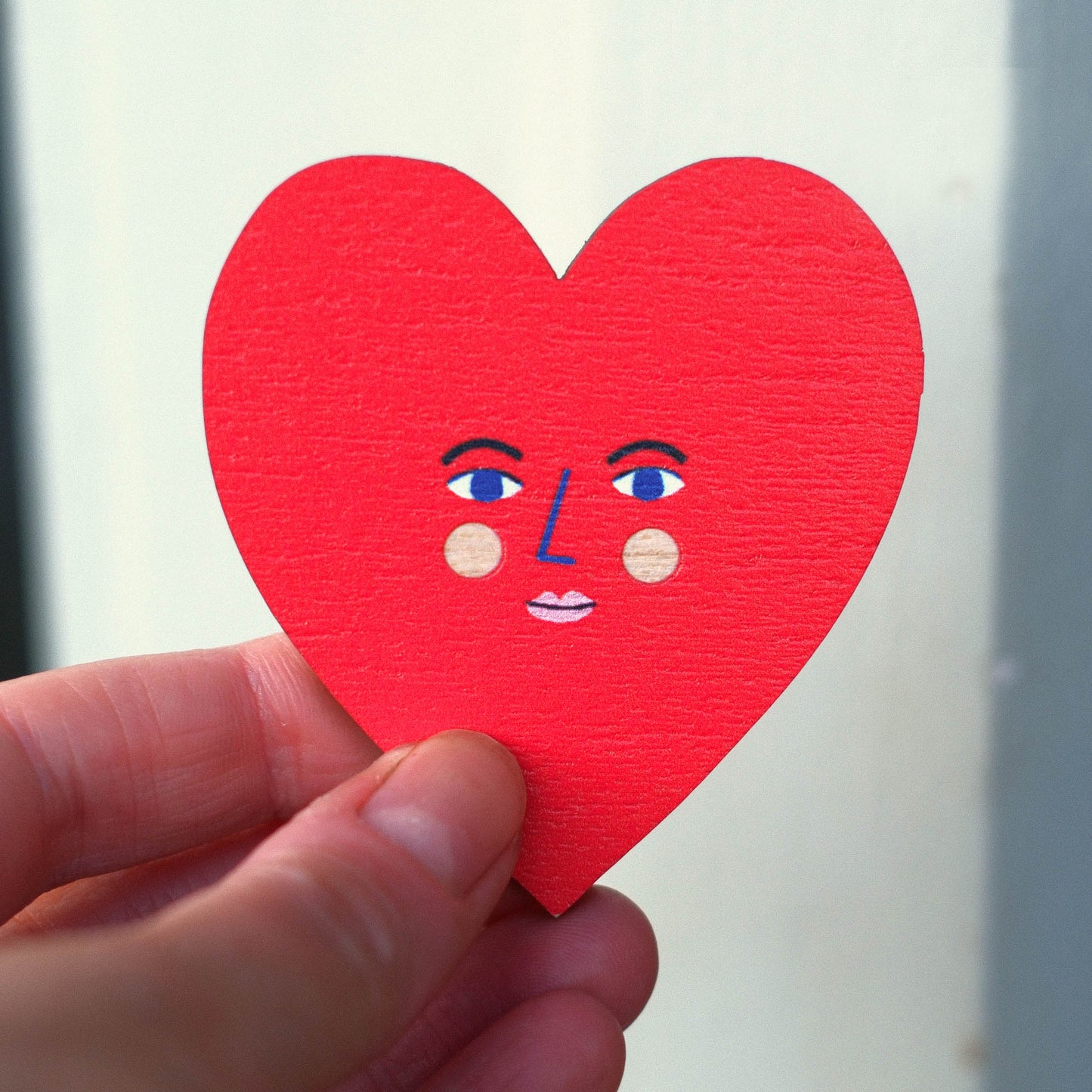Heart Printed Wooden Fridge Magnet