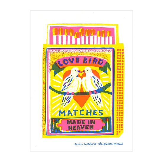 Love Bird Matches A4 Risograph Art Print