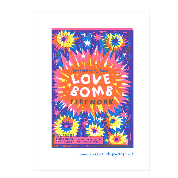Love Bomb A4 Risograph Art Print – theprintedpeanut