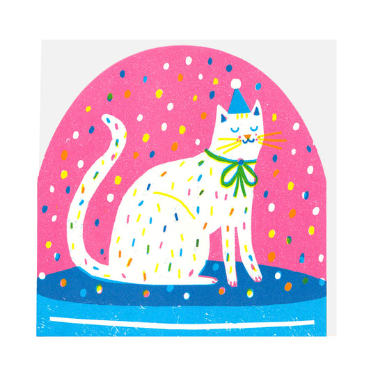 Party Cat Large Snowglobe Card