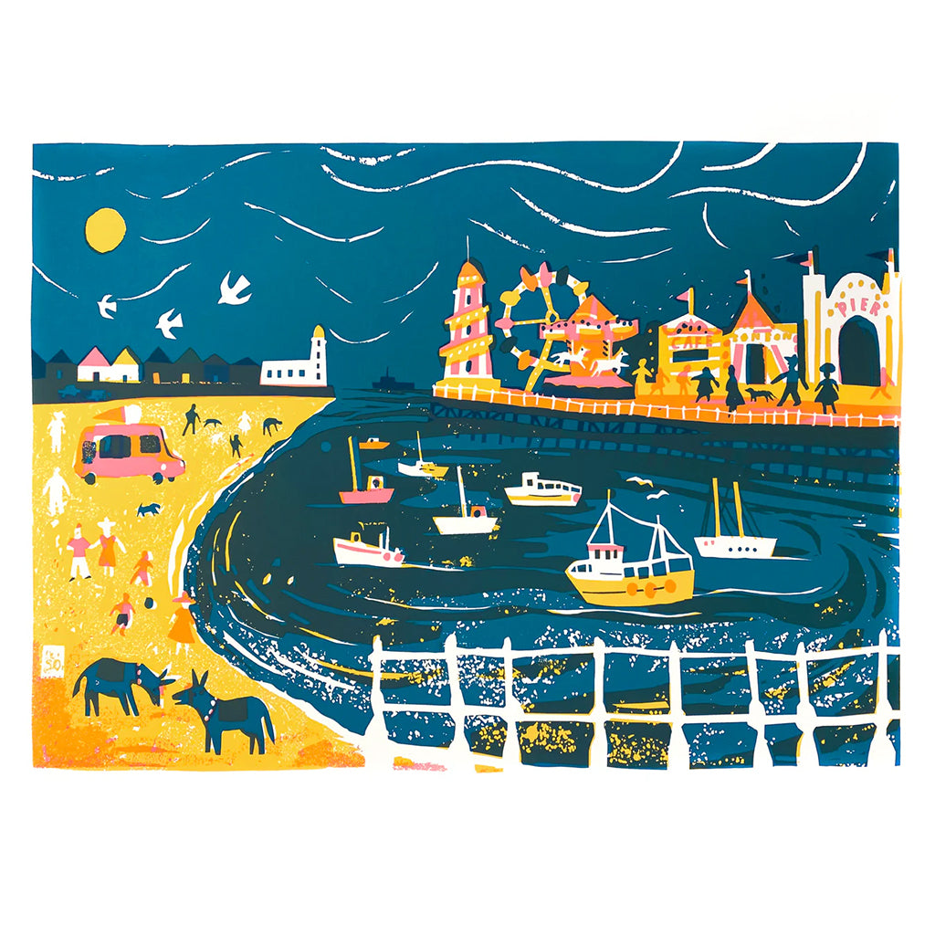 Along The Pier Screen Print 40x50cm