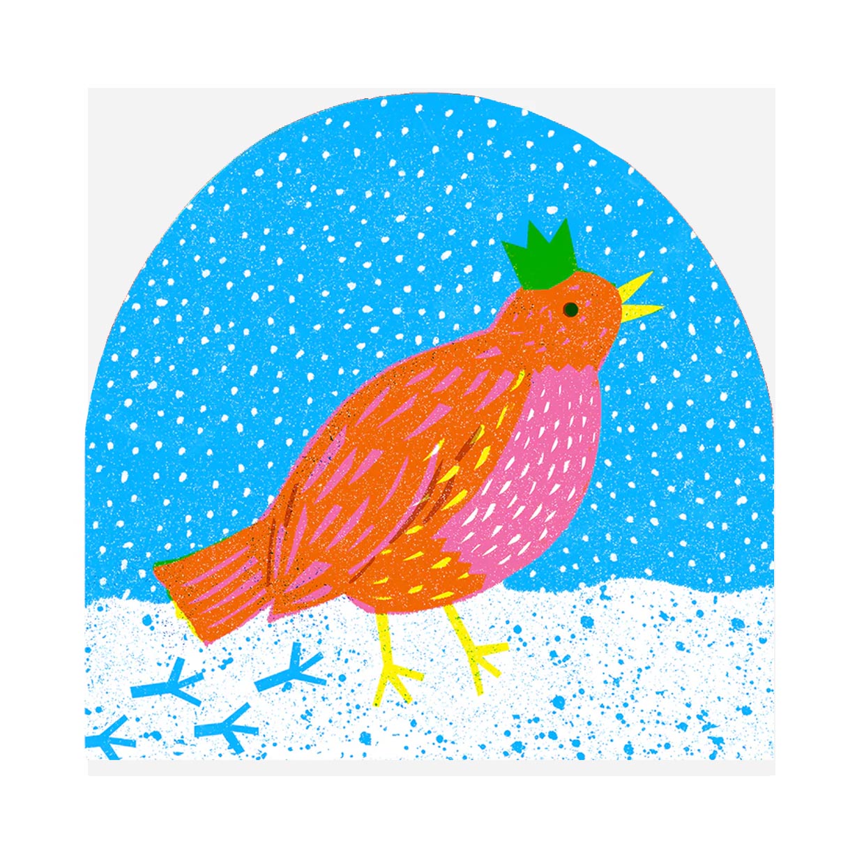 Robin Large Snowglobe Card