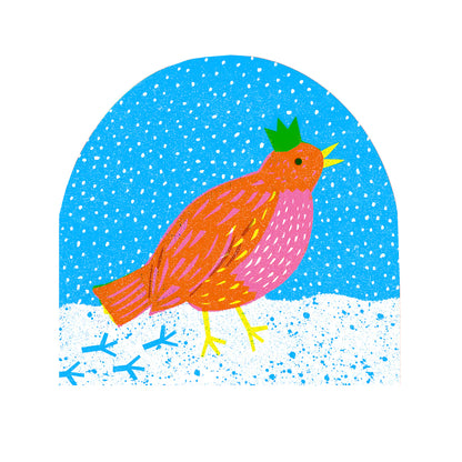 Robin Large Snowglobe Card