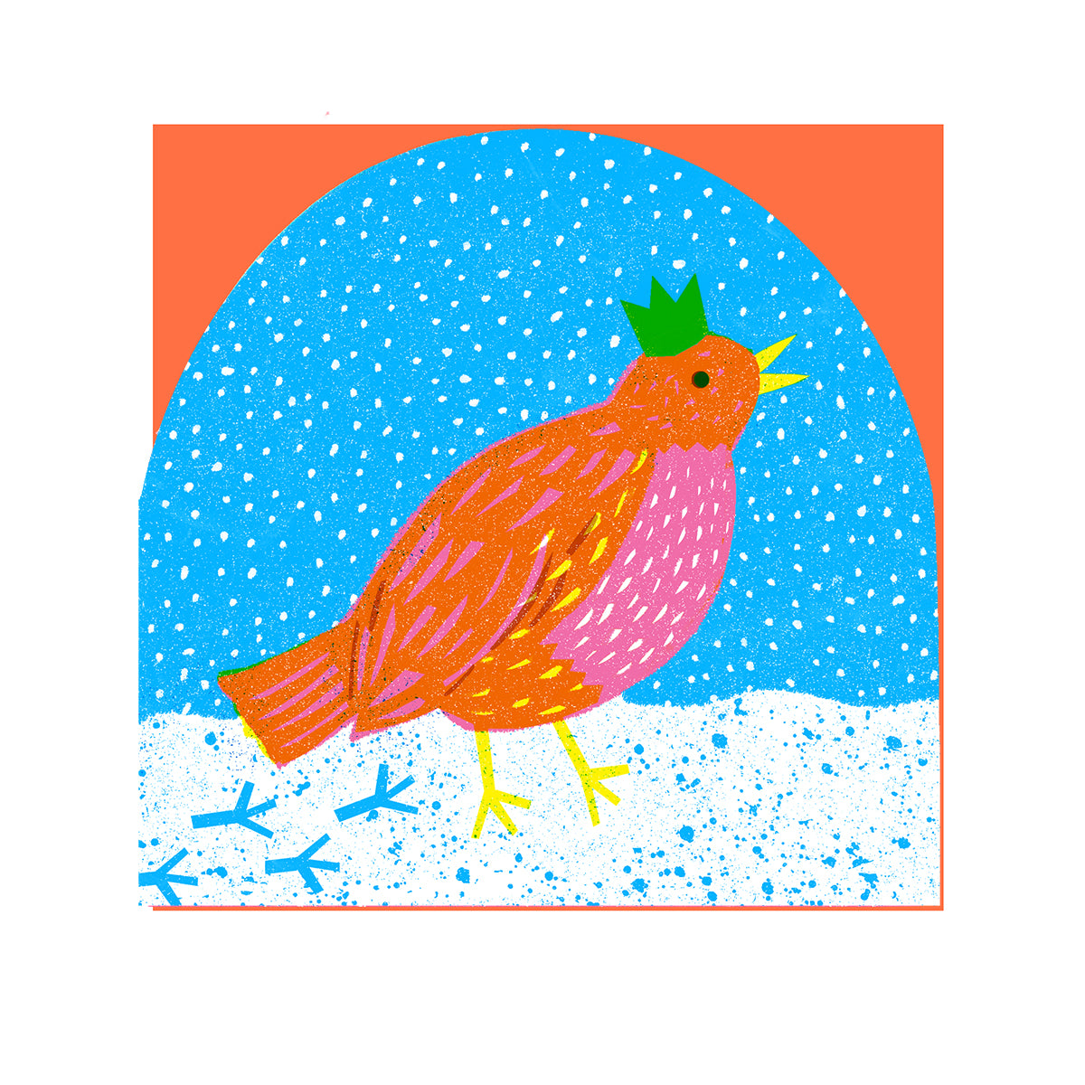 Robin Large Snowglobe Card