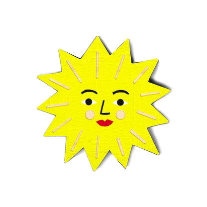 Sun Printed Wooden Fridge Magnet