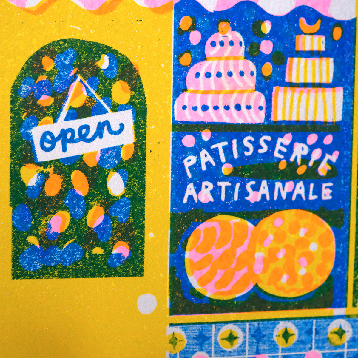 Patisserie Shop A4 Risograph Art Print