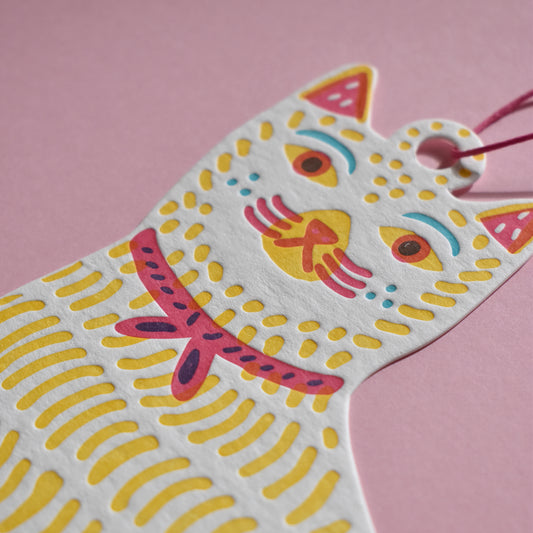 Letterpress Paper Cut Out Decoration - Cat