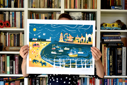 Along The Pier Screen Print 40x50cm