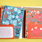 Red Floral Notes, 6 Card Pack