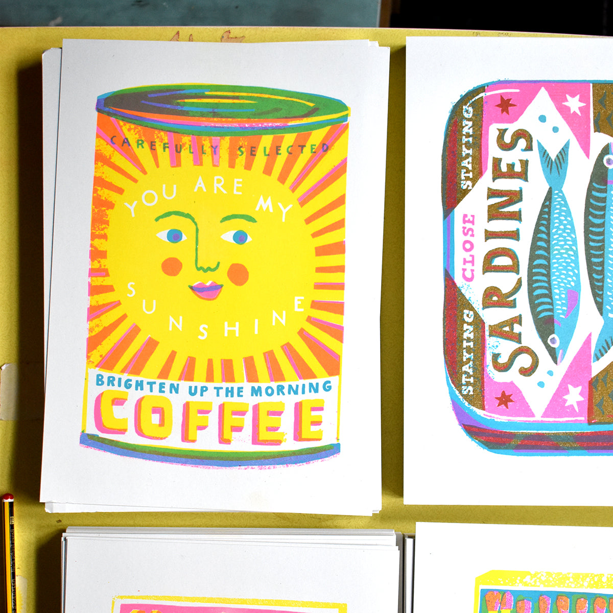 Sunshine Coffee A4  Risograph Art Print