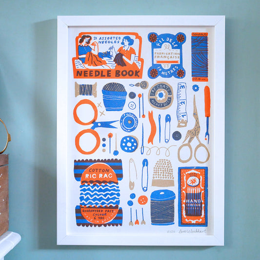 Sewing Collection A3 Risograph Art Print