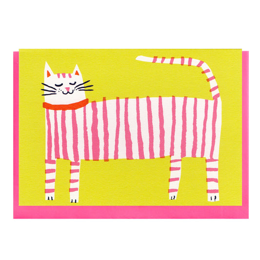 Stripy Cat A6 Card