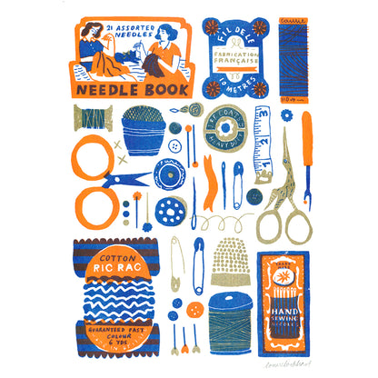 Sewing Collection A3 Risograph Art Print