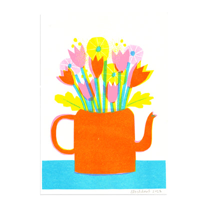 Teapot A4  Risograph Art Print