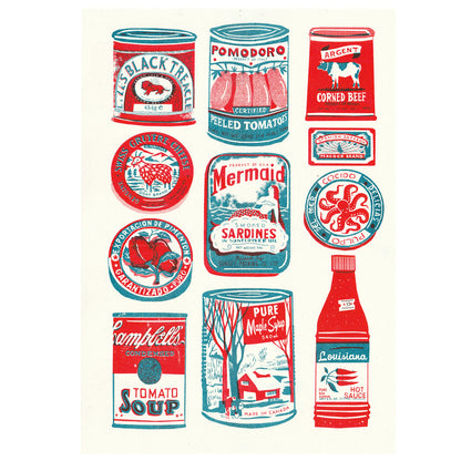 Tins Collection A3 Risograph Art Print